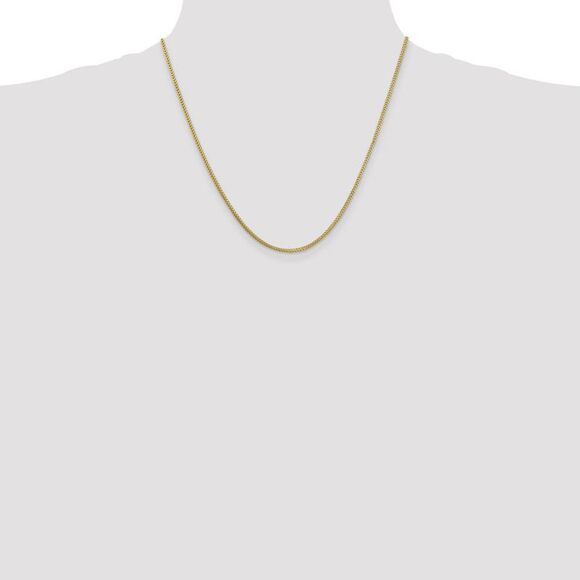 1.3mm 10k Yellow Gold Solid Franco Chain Necklace, 20 Inch - Picture 2 of 8
